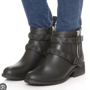 Rebecca Minkoff “Quincy” rubber boots.
